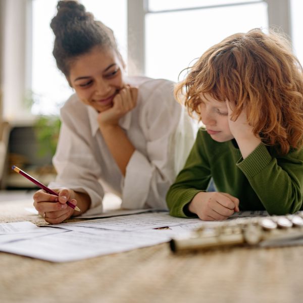 bcba helping child with school work